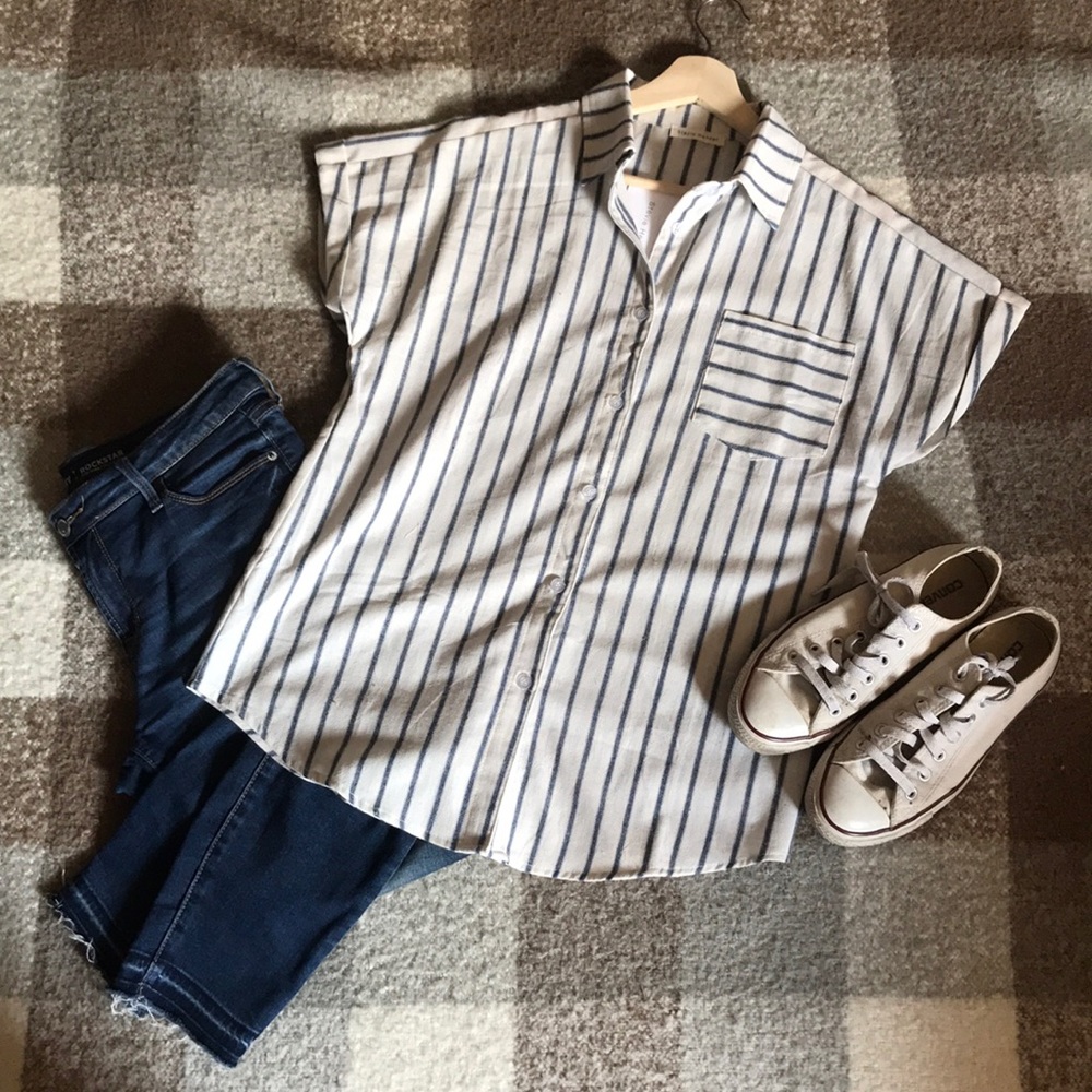 Striped button up shirt. Brand Shop Stevie